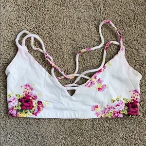 Low impact cotton straps sports bra